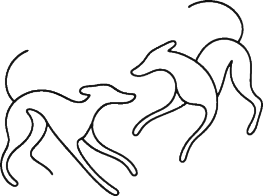 silueta de dos galgos